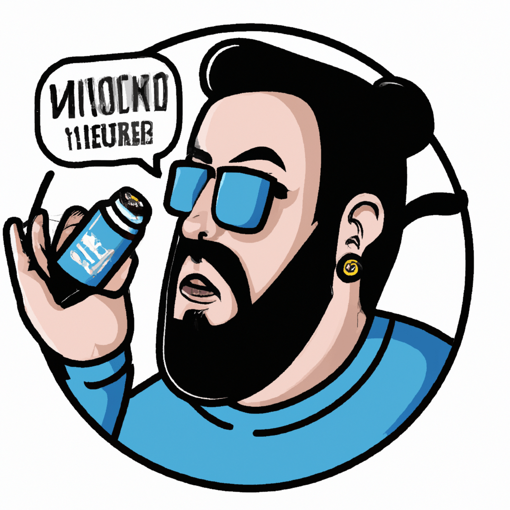 hombre con barba enseñando tarro de minoxidil